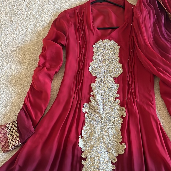 Maroon anarkali - Picture 6 of 6